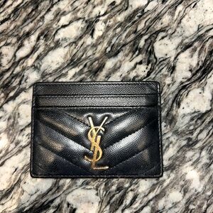 Yves Saint Laurent Black and Gold Card Holder